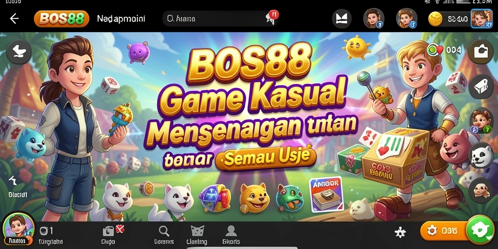 Tampilan gameplay <strong>BOS88</strong> yang menegangkan dan penuh warna.