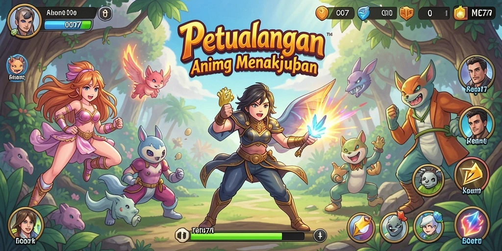 Tampilan gameplay seru dalam C0077 dengan karakter Anime yang dinamis.