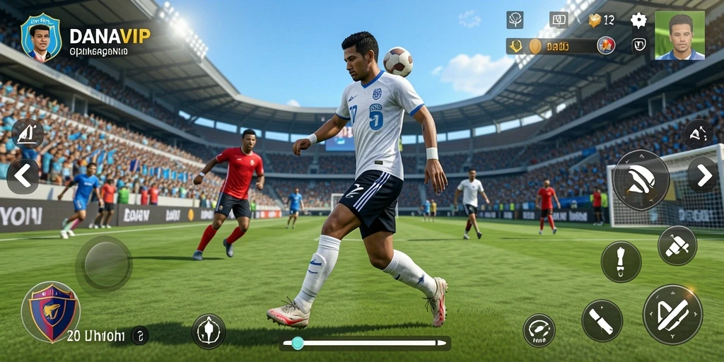 Tampilan utama gameplay DANAVIP yang penuh aksi olahraga.