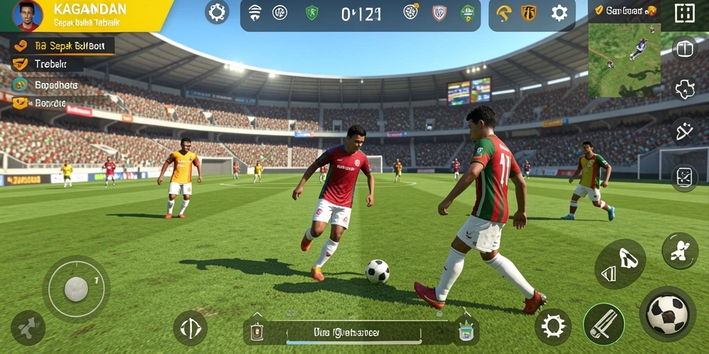 Tangkapan layar menunjukkan aksi seru dalam permainan sepak bola.