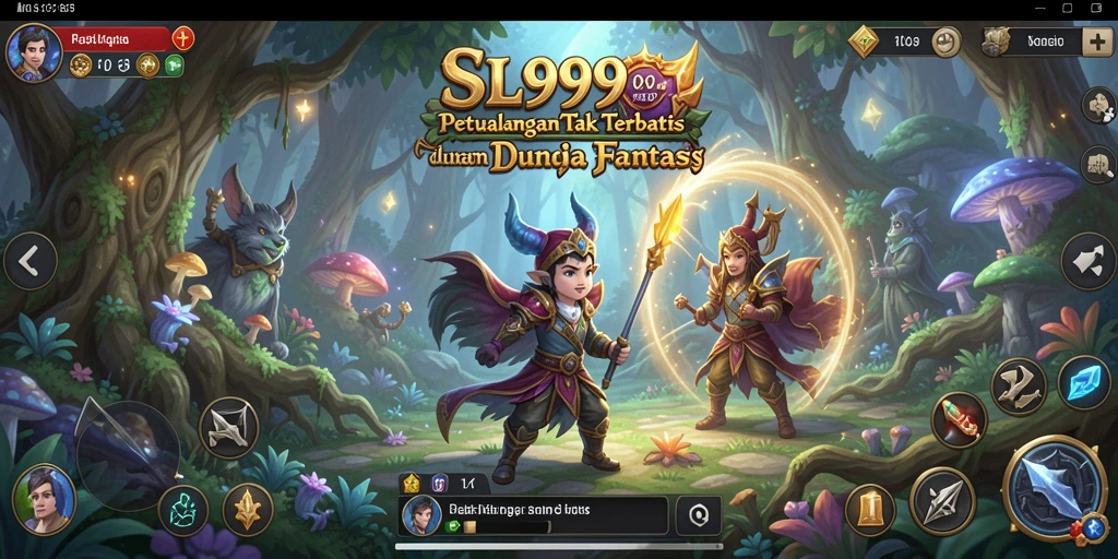 Screenshot utama SL999 menampilkan aksi pertarungan mendebarkan dalam dunia RPG.