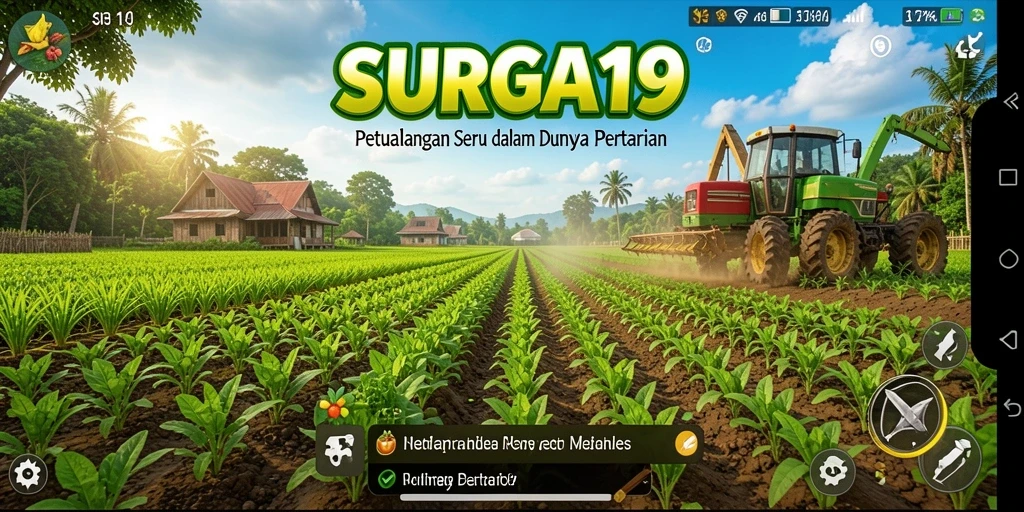 Tampilan gameplay SURGA19 yang penuh warna dan interaktif di dunia pertanian.